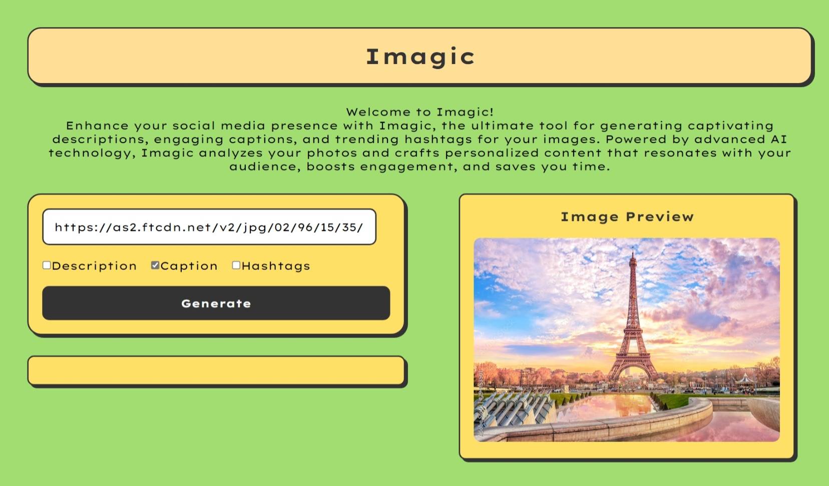 Imagic project screenshot